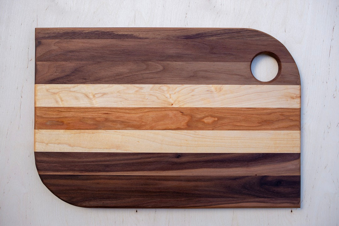 Edge grain cutting or serving board Walnut, Maple, Cherry