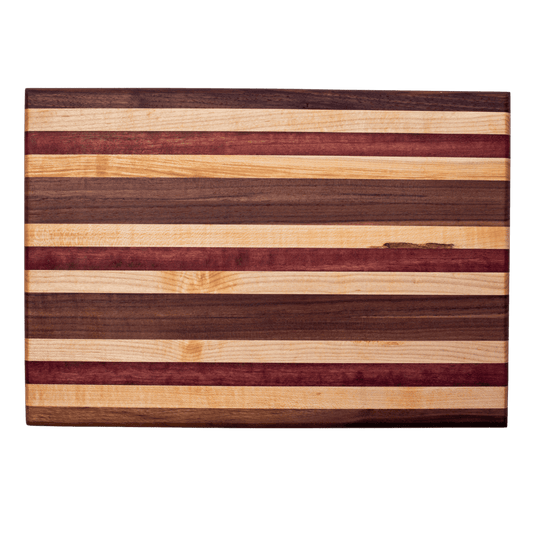 Edge grain maple, walnut and purple heart