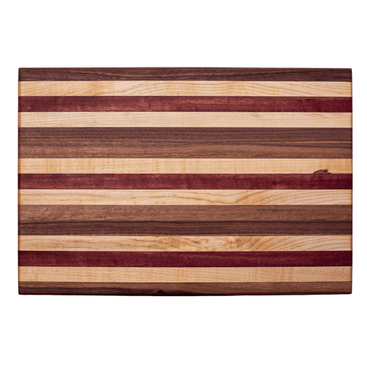 Edge grain maple, walnut and purple heart