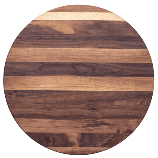 18” circle x.75- Edge grain walnut with maple accent strip