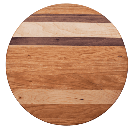 14.5” circlex.75- Edge grain cherry, walnut, maple