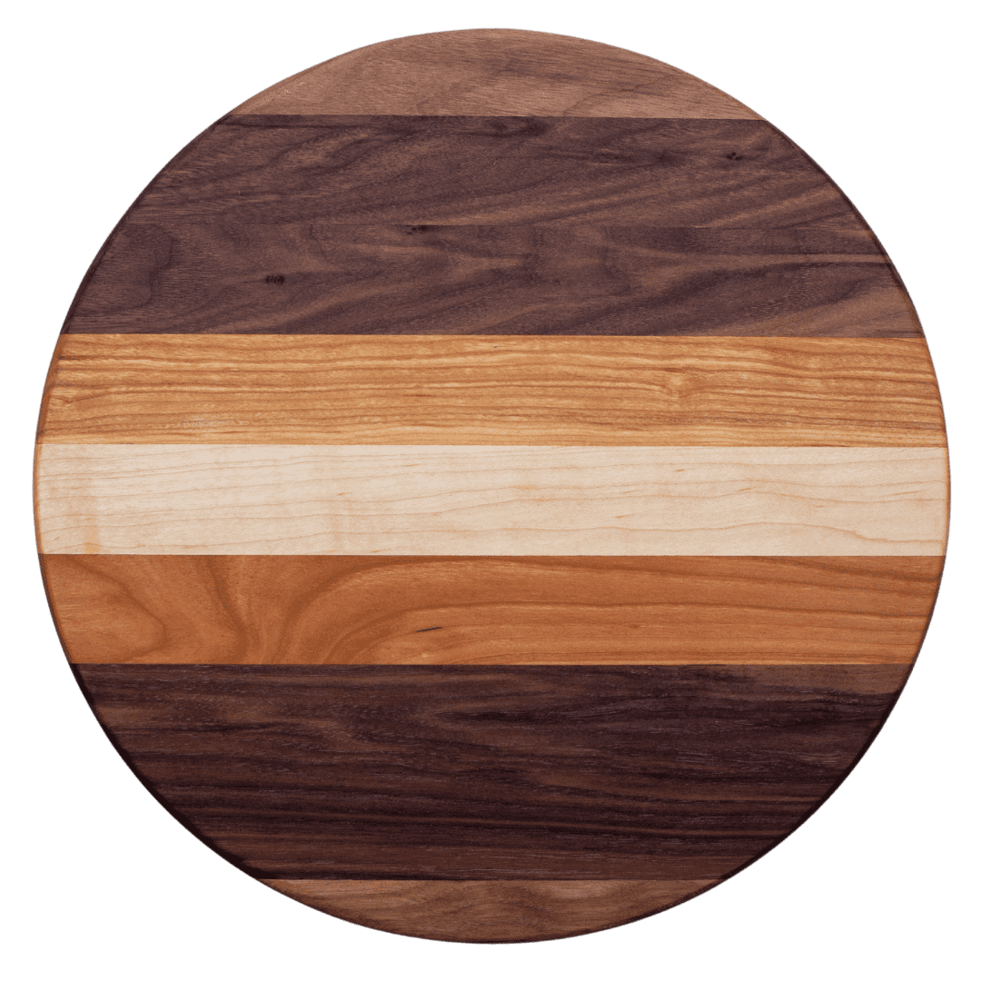 14.5” circlex.75- Edge grain cherry, walnut, maple