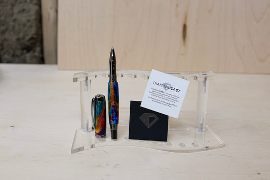 Diamond Cast Oil Slick Capped Rollerball Style Pen