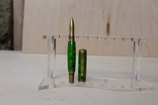 Green Abalone Capped Rollerball Style Pen