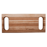 10x23x1.5” Edge grain cherry and maple with handles routed into each end