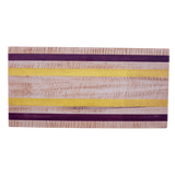 8.5x16.5x1.25- Edge grain curly maple, yellow heart, purple heart