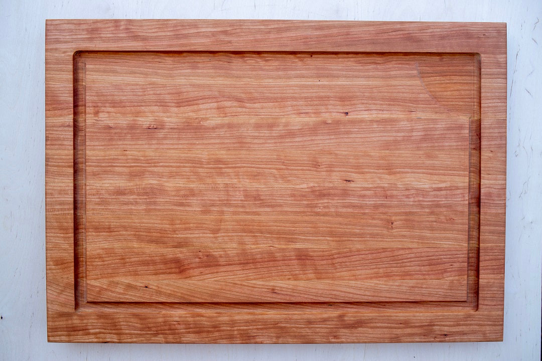 16.5x24x1.5- Cherry edge grain brisket board with juice groove
