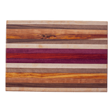 Edge grain cutting or serving board mixed exotic and domestic hardwoods