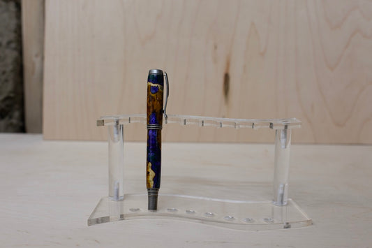Chittum Burl with acyrlic Capped Roller Ball Style Pen