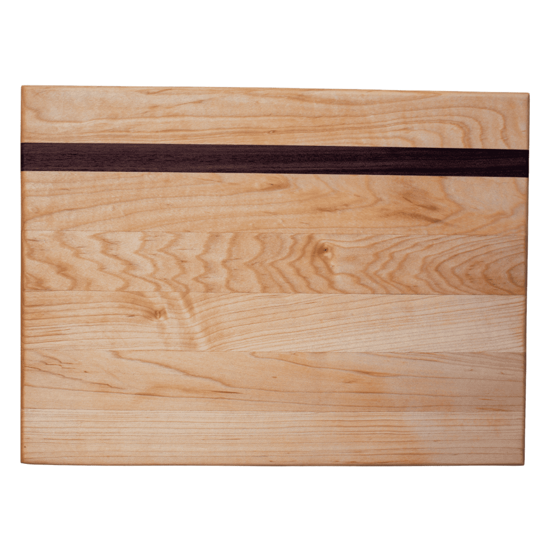 Edge grain maple board with walnut accent strip