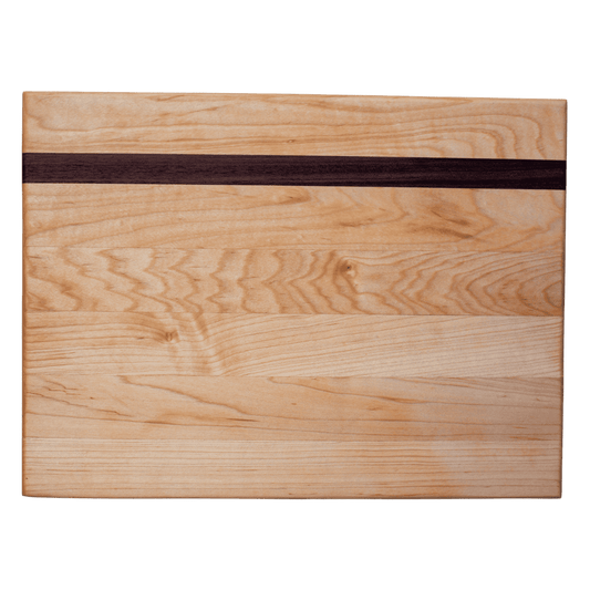 Edge grain maple board with walnut accent strip