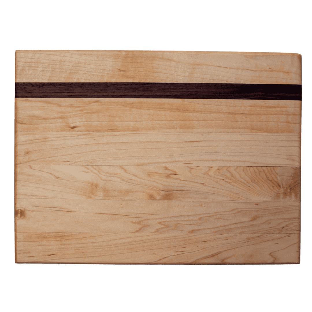 Edge grain maple board with walnut accent strip
