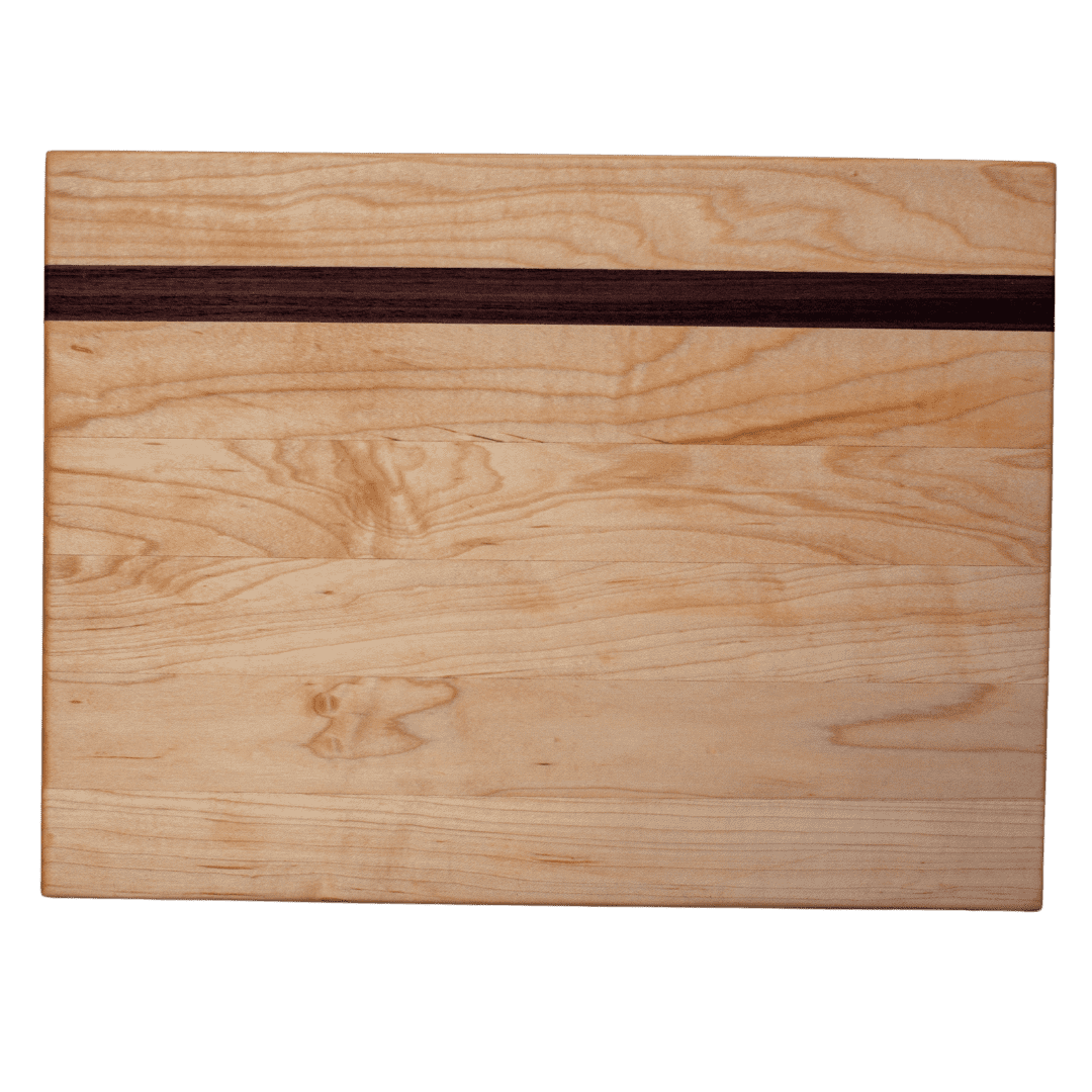 Edge grain maple board with walnut accent strip