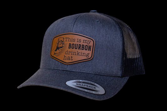 This is my Bourbon drinking hat leatherette patch on hat