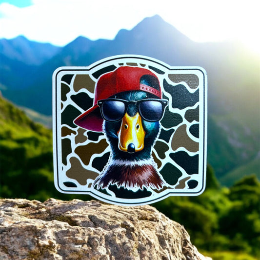 UV printed Mallard with Sunglasses patch with hat