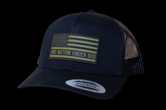 One Nation Under God American flag hat patch with hat