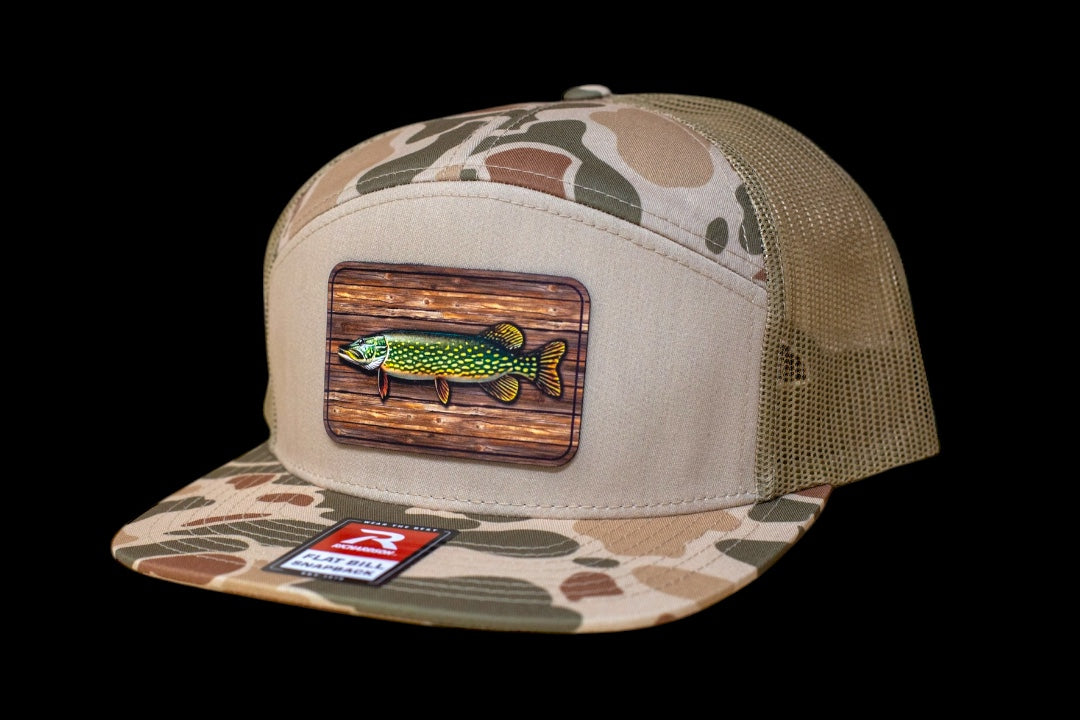 UV Printed Northern Pike patch with hat