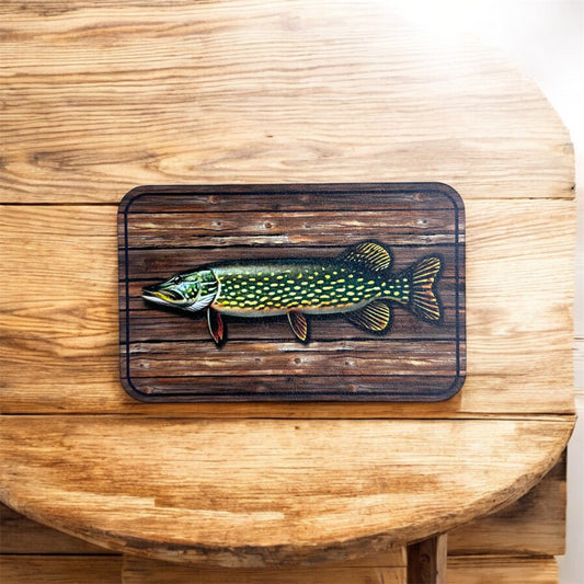 UV Printed Northern Pike patch with hat