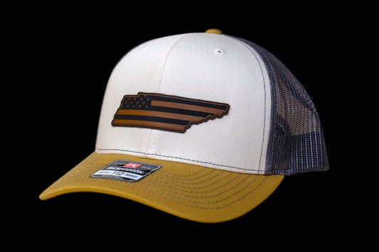 TN US Flag leatherette patch with hat